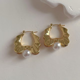Pendientes de Chapado en Cobre de Color Sólido de Moda, 1 Par