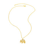 Collar con colgante de circonita chapado en oro y cobre, elefante Retro de mano de Fátima, 1 pieza