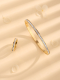 Pulseras elegantes de los anillos de cristal del embutido del acero titanio del círculo