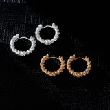 1 par de pendientes chapados en plata chapados en oro y cobre redondos