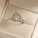 Anillos de circón con incrustaciones de cobre en forma de corazón brillante estilo IG