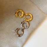 1 par de pendientes chapados en oro y cobre chapados en color sólido, estilo sencillo