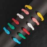 Pulseras coloridas del puño del cable del barniz al horno del acero inoxidable del color sólido del estilo simple
