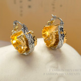 1 par de aretes de cobre chapados irregulares de estilo simple