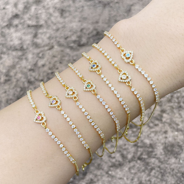 Pulsera de cobre con forma de corazón de moda Pulseras de cobre con circón