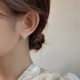 Pendientes De Zircón Con Incrustaciones De Cobre De Copo De Nieve De Moda, 1 Par