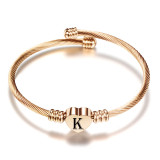 Brazalete De Acero Inoxidable Con Forma De Corazón Y Letras De Moda 1 Pieza