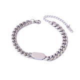 Venta al por mayor Sistema de joyería de collar de pulseras de acero de titanio en forma de U de estilo simple