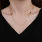 Collar chapado en oro de 18 quilates con revestimiento irregular de acero titanio y acero inoxidable Lady Star