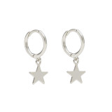 Pendientes De Plata S925 Estrella Brillante Estrella De Cinco Puntas De Moda