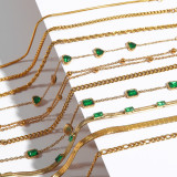 Pulseras De Zircón Chapado En Acero Inoxidable Geométricas De Moda 1 Pieza