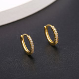 Accesorios de Clip para la oreja DIY, anillo con textura de circón con microincrustaciones, puede combinar con etiquetas, accesorios para pendientes, pendientes de diamante blanco