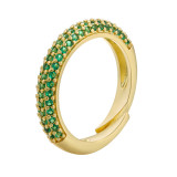 Joyería coloreada Micro-incrustada geométrica del anillo de diamante de la moda al por mayor