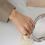 Pulsera cruzada de moda de lujo ligera coreana, joyería de oro real chapada en acero de titanio de 18 quilates