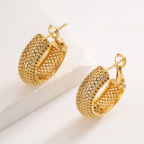 Pendientes de aro chapados en cobre en forma de U a la moda, 1 par