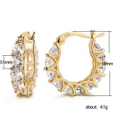 Pendientes De Encaje De Cobre Con Incrustaciones De Circonitas De Moda Pendientes En Forma De U