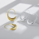 1 par de aretes chapados en cobre con forma de C, estilo simple