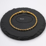 Pulseras chapadas en oro de 18 quilates con cadena chapada en cobre y hueso de pescado de color sólido estilo INS