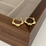 1 par de pendientes de circón de cobre con incrustaciones redondas de estilo simple e informal