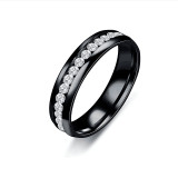 Joyería al por mayor del anillo de los pares del diamante del acero inoxidable del anillo de diamante de la sola fila