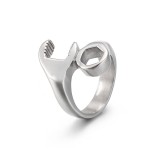 Adorno de anillo de acero inoxidable con forma de tuerca, pulsera creativa exagerada europea y americana