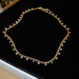 Collar informal con cuentas de cobre y perlas en forma de corazón, estrella colorida, Jade