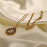 Collar con colgante chapado en oro de 18 quilates con incrustaciones de cobre y constelación de ropa de calle de estilo sencillo