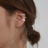 1 pieza Clips de oreja de circón con incrustaciones de cobre geométricas de moda