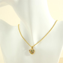 Collar pendiente del Zircon plateado oro brillante del cobre 18K de la forma del corazón del estilo simple a granel