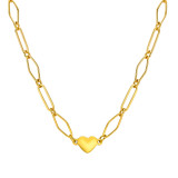 Collar chapado en oro de las pulseras del chapado en oro del acero inoxidable de la forma del corazón del estilo simple del estilo del vintage