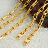 Hip-Hop Rock Punk Color sólido Titanio Chapado en acero Chapado en oro de 18 quilates Collar de pulseras