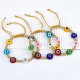 Pulseras chapadas en oro tejidas ajustables de cobre con ojo de diablo de estilo Simple a la moda