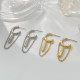 1 par de pendientes colgantes chapados en plata chapados en oro de 14 quilates con borla en forma de C y estilo Vintage