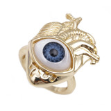 Anillos de cobre con incrustaciones de anillos de cobre con ojo del diablo a la moda