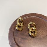 1 par de aretes de cobre chapados geométricos artísticos de estilo simple