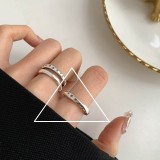 1 pieza de anillos de cobre con forma de corazón geométrico a la moda con cara sonriente