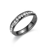 Anillos de diamante artificiales de acero Titanium redondos del estilo moderno a granel