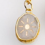 Collar con colgante chapado en oro de 18K con incrustaciones de esmalte de acero inoxidable con forma de estrella y Luna de estilo coreano de estilo Simple