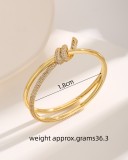 Brazalete chapado en oro de 18 quilates con incrustaciones de cobre y nudo de color sólido lujoso básico