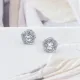 1 par de pendientes chapados en pentagrama brillante con incrustaciones de cobre y diamantes chapados en oro blanco