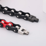 Pulseras de acero de titanio de color sólido con bloques de color hip-hop