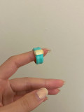 Anillos chapados en plata esmaltados con pintura en aerosol de cobre circular estilo francés estilo Vintage estilo INS