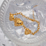 Pulseras chapadas en oro de 18 quilates de acero inoxidable con revestimiento de acero inoxidable en forma de corazón estilo IG