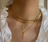 Collar de circonita de cobre con forma de corazón de lujo para mujer Collares de cobre con incrustaciones