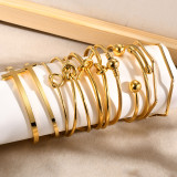 Brazalete chapado en oro geométrico casual de acero inoxidable 18K de Streetwear a granel