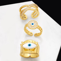 Moda nueva joyería de anillo abierto en forma de ojo del diablo al por mayor
