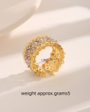 Anillos chapados en oro de 18K con incrustaciones huecas de cobre de loto de estilo moderno de estilo francés lujoso