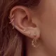 Pendientes de diamantes de imitación de cobre con flores de moda 1 Juego