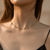 Collar chapado en oro de 18 quilates con cuentas de cobre geométrico de estilo simple retro