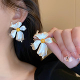 1 par de pendientes de cobre chapados en flores de estilo Vintage, estilo Simple